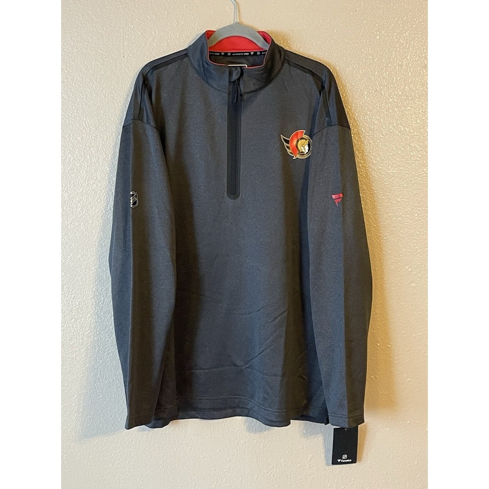 Men's 2XL NWT Ottawa Senators Fanatics‎ Authentic Pro 1/4-Zip Pullover Jacket